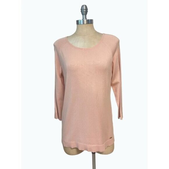 Calvin Klein Blush Pink Stud Sleeve Sweater Medium NWT - Picture 1 of 5